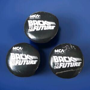 Vintage button pin 1986 MCA Home Video Back to the Future Movie promo Pinback